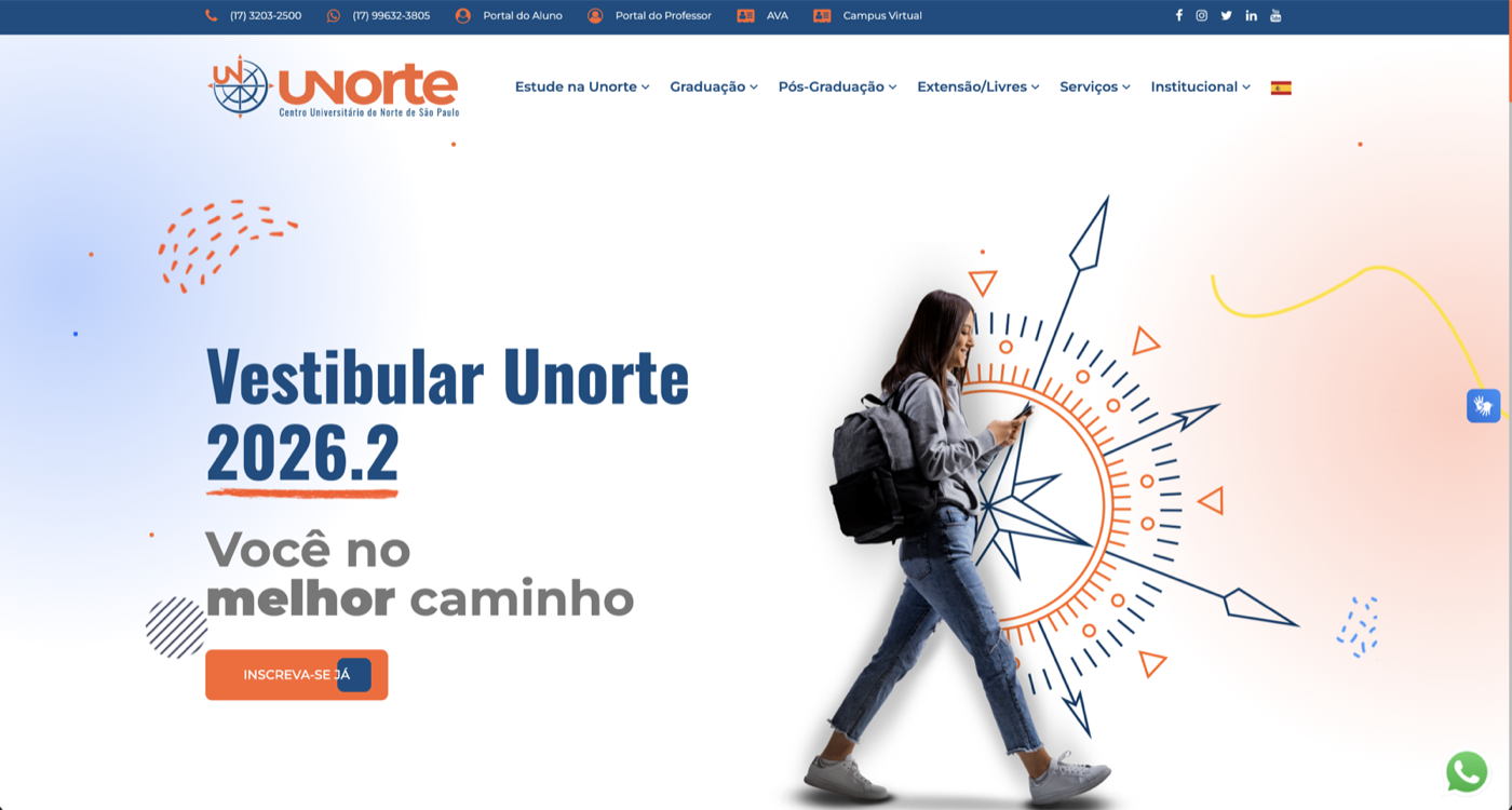 Tela do sistema da Unorte — 1